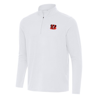 Cincinnati Bengals Antigua White Intent Quarter-Zip Pullover Top