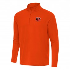 Cincinnati Bengals Antigua Orange Intent Quarter-Zip Pullover Top