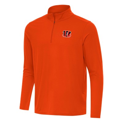 Cincinnati Bengals Antigua Orange Intent Quarter-Zip Pullover Top