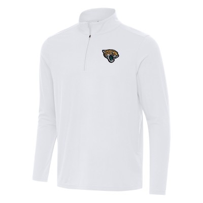 Jacksonville Jaguars Antigua White Intent Quarter-Zip Pullover Top