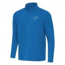 Detroit Lions Antigua Blue Intent Quarter-Zip Pullover Top