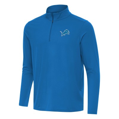 Detroit Lions Antigua Blue Intent Quarter-Zip Pullover Top
