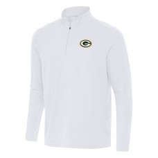 Green Bay Packers Antigua White Intent Quarter-Zip Pullover Top