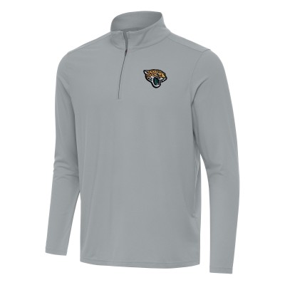 Jacksonville Jaguars Antigua Gray Intent Quarter-Zip Pullover Top