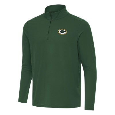 Green Bay Packers Antigua Green Intent Quarter-Zip Pullover Top