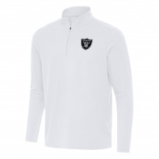 Las Vegas Raiders Antigua White Intent Quarter-Zip Pullover Top