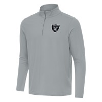 Las Vegas Raiders Antigua Gray Intent Quarter-Zip Pullover Top