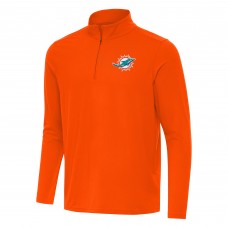 Miami Dolphins Antigua Orange Intent Quarter-Zip Pullover Top