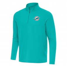 Miami Dolphins Antigua Aqua Intent Quarter-Zip Pullover Top