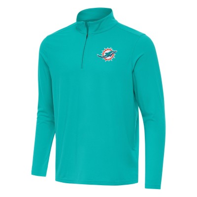 Miami Dolphins Antigua Aqua Intent Quarter-Zip Pullover Top