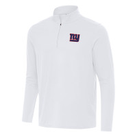 New York Giants Antigua White Intent Quarter-Zip Pullover Top