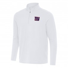 New York Giants Antigua White Intent Quarter-Zip Pullover Top