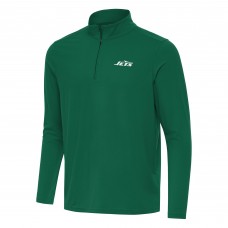 New York Jets Antigua Green Intent Quarter-Zip Pullover Top New York Jets Antigua Green Intent Quarter-Zip Pullover Top