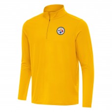 Pittsburgh Steelers Antigua Gold Intent Quarter-Zip Pullover Top