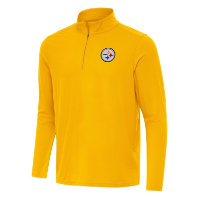 Pittsburgh Steelers Antigua Gold Intent Quarter-Zip Pullover Top