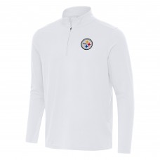 Pittsburgh Steelers Antigua White Intent Quarter-Zip Pullover Top