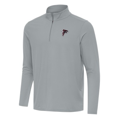 Atlanta Falcons Antigua Gray Intent Quarter-Zip Pullover Top