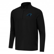 Carolina Panthers Antigua Black Intent Quarter-Zip Pullover Top