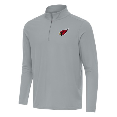 Arizona Cardinals Antigua Gray Intent Quarter-Zip Pullover Top