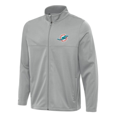 Кофта на молнии Miami Dolphins Antigua Gray Links 2 Golf