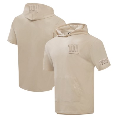 New York Giants Pro Standard Tan Neutrals Capsule Short Sleeve Pullover Hoodie