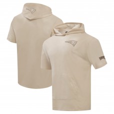 New England Patriots Pro Standard Tan Neutrals Capsule Short Sleeve Pullover Hoodie