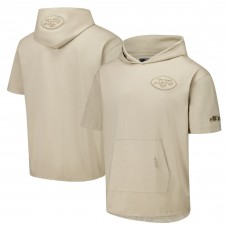 New York Jets Pro Standard Tan Neutrals Capsule Short Sleeve Pullover Hoodie New York Jets Pro Standard Tan Neutrals Capsule Short Sleeve Pullover Hoodie