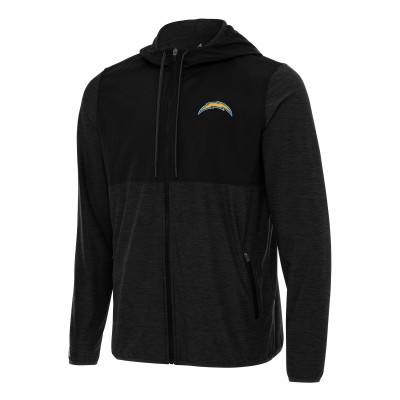 Los Angeles Chargers Antigua Black/Charcoal Sway Full-Zip Hoodie