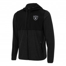Las Vegas Raiders Antigua Black/Charcoal Sway Full-Zip Hoodie