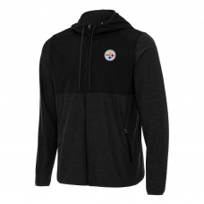 Толстовка на молнии Pittsburgh Steelers Antigua  Sway - Black/Charcoal