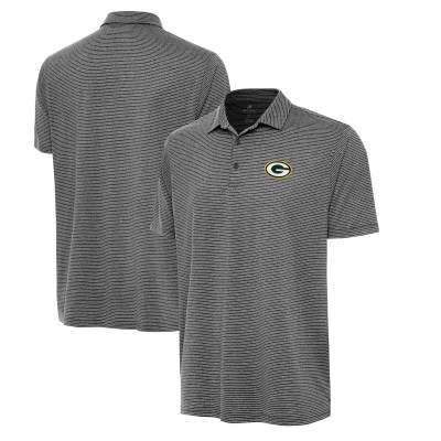 Green Bay Packers Antigua Heather Black Scheme Polo