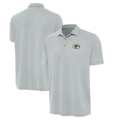 Green Bay Packers Antigua Heather Gray Scheme Polo