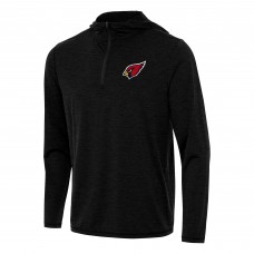 Arizona Cardinals Antigua Heather Black Tidy Quarter-Zip Pullover Hoodie