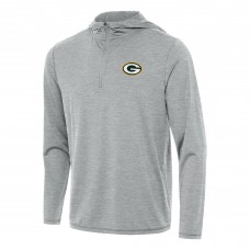 Толстовка Green Bay Packers Antigua Heather Gray Tidy Quarter-Zip