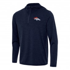 Толстовка Denver Broncos Antigua Heather Navy Tidy Quarter-Zip