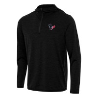 Толстовка Houston Texans Antigua Heather Black Tidy Quarter-Zip