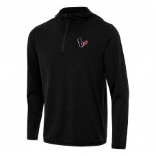 Толстовка Houston Texans Antigua Heather Black Tidy Quarter-Zip