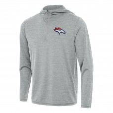 Толстовка Denver Broncos Antigua Heather Gray Tidy Quarter-Zip