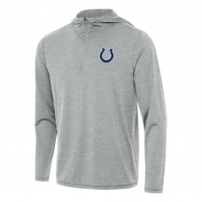 Indianapolis Colts Antigua Heather Gray Tidy Quarter-Zip Pullover Hoodie