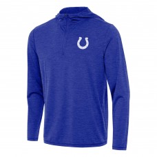 Indianapolis Colts Antigua Heather Royal Tidy Quarter-Zip Pullover Hoodie