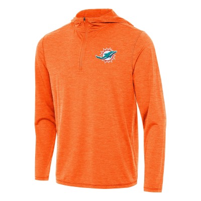 Толстовка на короткой молнии Miami Dolphins Antigua Heather Orange Tidy