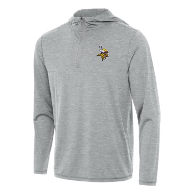 Толстовка на короткой молнии Minnesota Vikings Antigua  Tidy - Heather Gray