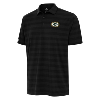 Green Bay Packers Antigua Black Tunnel Polo