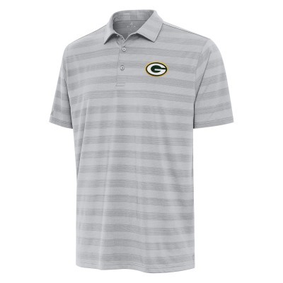Green Bay Packers Antigua Gray Tunnel Polo