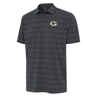 Green Bay Packers Antigua Pewter Tunnel Polo