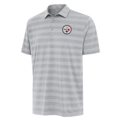 Pittsburgh Steelers Antigua Gray Tunnel Polo