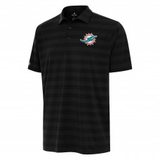 Miami Dolphins Antigua Black Tunnel Polo