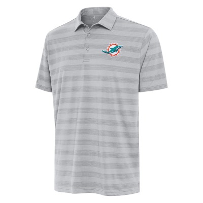 Miami Dolphins Antigua Gray Tunnel Polo
