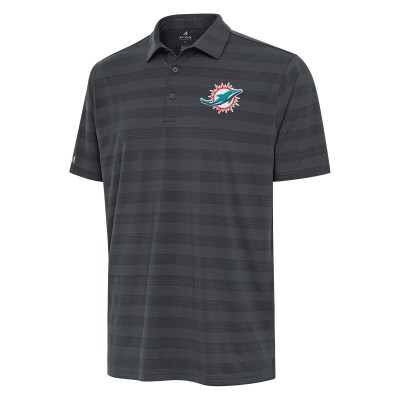 Miami Dolphins Antigua Pewter Tunnel Polo