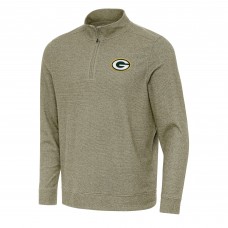 Green Bay Packers Antigua Olive Subtle Quarter-Zip Top
